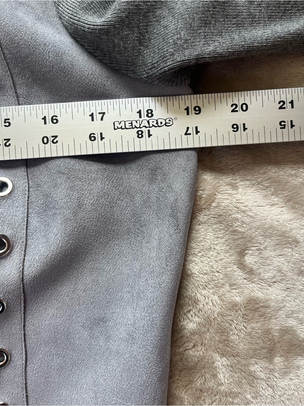 Joseph Ribkoff Gray Faux Suede Lace-Up Jacket Cardigan Women’s Medium - Picture 5 of 11